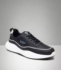 LEE COOPER MEN TEXTURED SNEAKERS WITH LACE-UP CLOSURE | BLACK