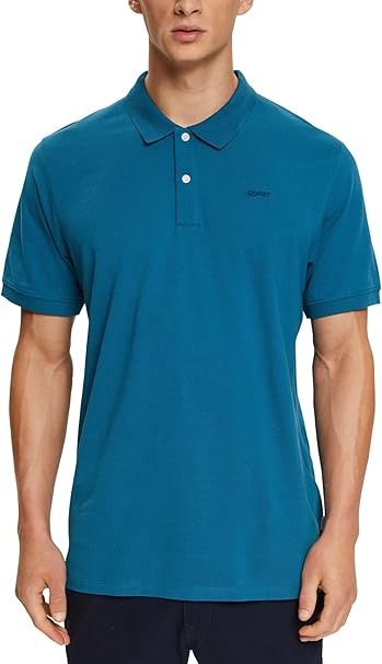 ESPRIT ORGANIC COTTON MEN PLAIN POLO SHIRT | BLUE