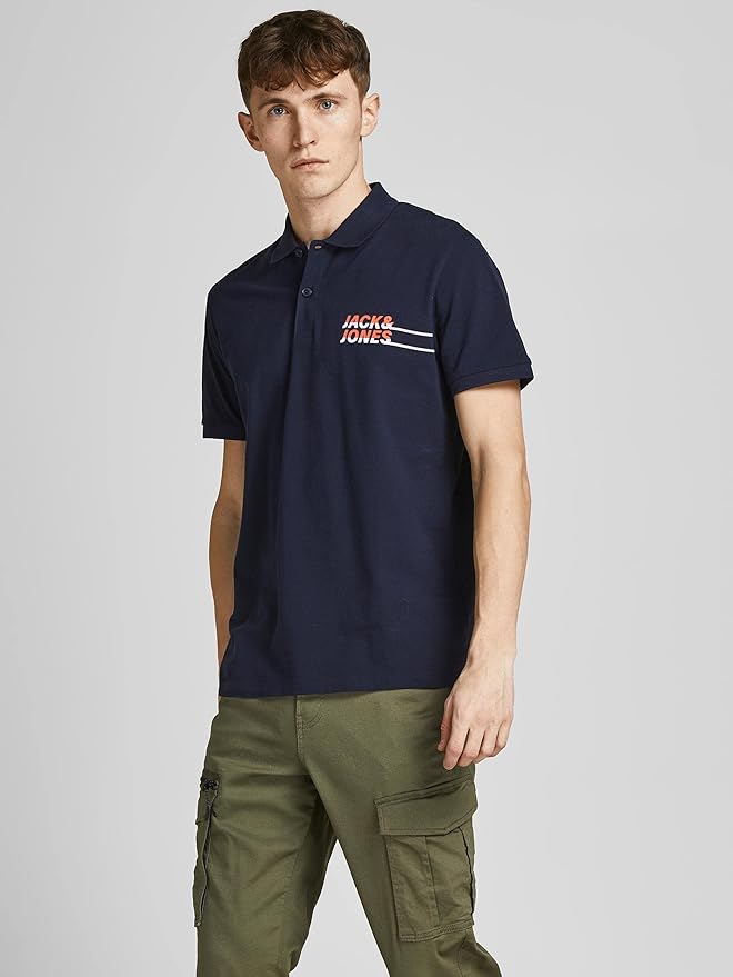 JACK & JONES JCOCHARLES MEN'S PAULOS POLO | NAVY