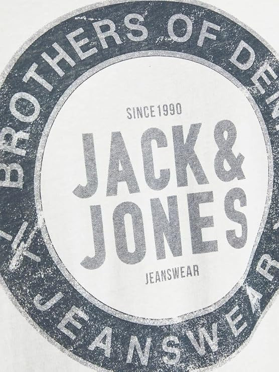 JACK & JONES MEN'S O-NECK T-SHIRT | WHITE