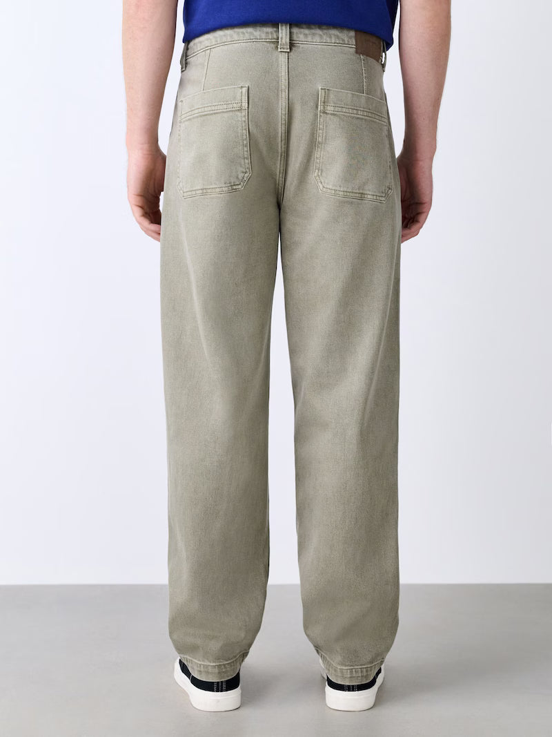 NEXT RELAXED TAPERED FIT DENIM JEANS | STONE