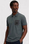 HUGO BOSS PREMIUM POLO SHIRT - BLACK LOGO PATCH | DARK GREY
