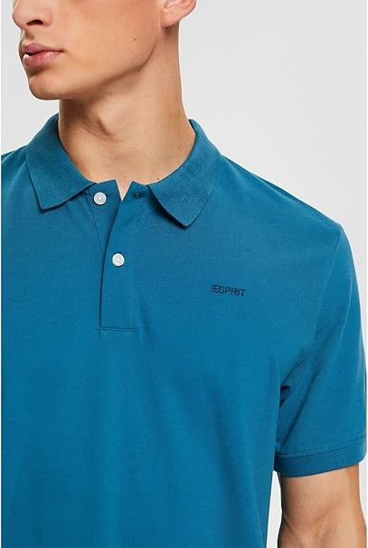 ESPRIT ORGANIC COTTON MEN PLAIN POLO SHIRT | BLUE