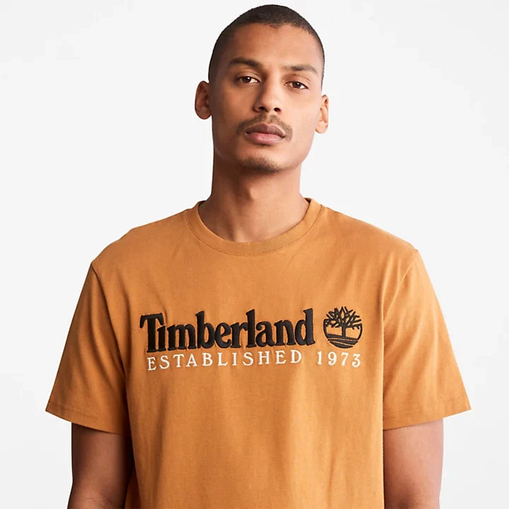 TIMBERLAND OUTDOOR HERITAGE LOGO T-SHIRT FOR MEN | PREMIUM ORANGE EDITION