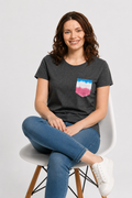 LOCK HEAVEN WOMEN'S SHORT SLEEVE TEE POCKET T-SHIRT | HEATHER GREY