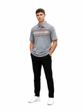 CAPTIVATING STRIPED POLO WITH VT LOGO | GREY