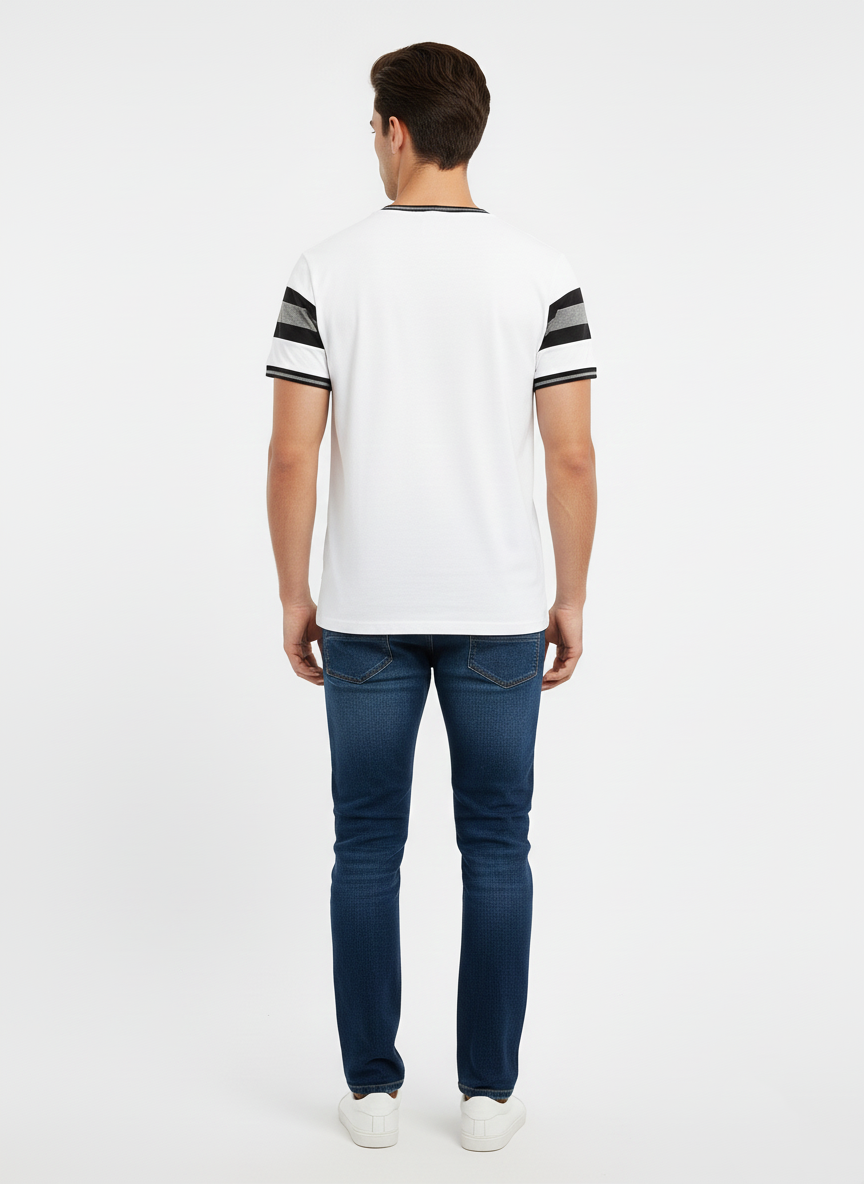 SCOTT JAMES PREMIUM MEN'S V-NECK T-SHIRT | WHITE