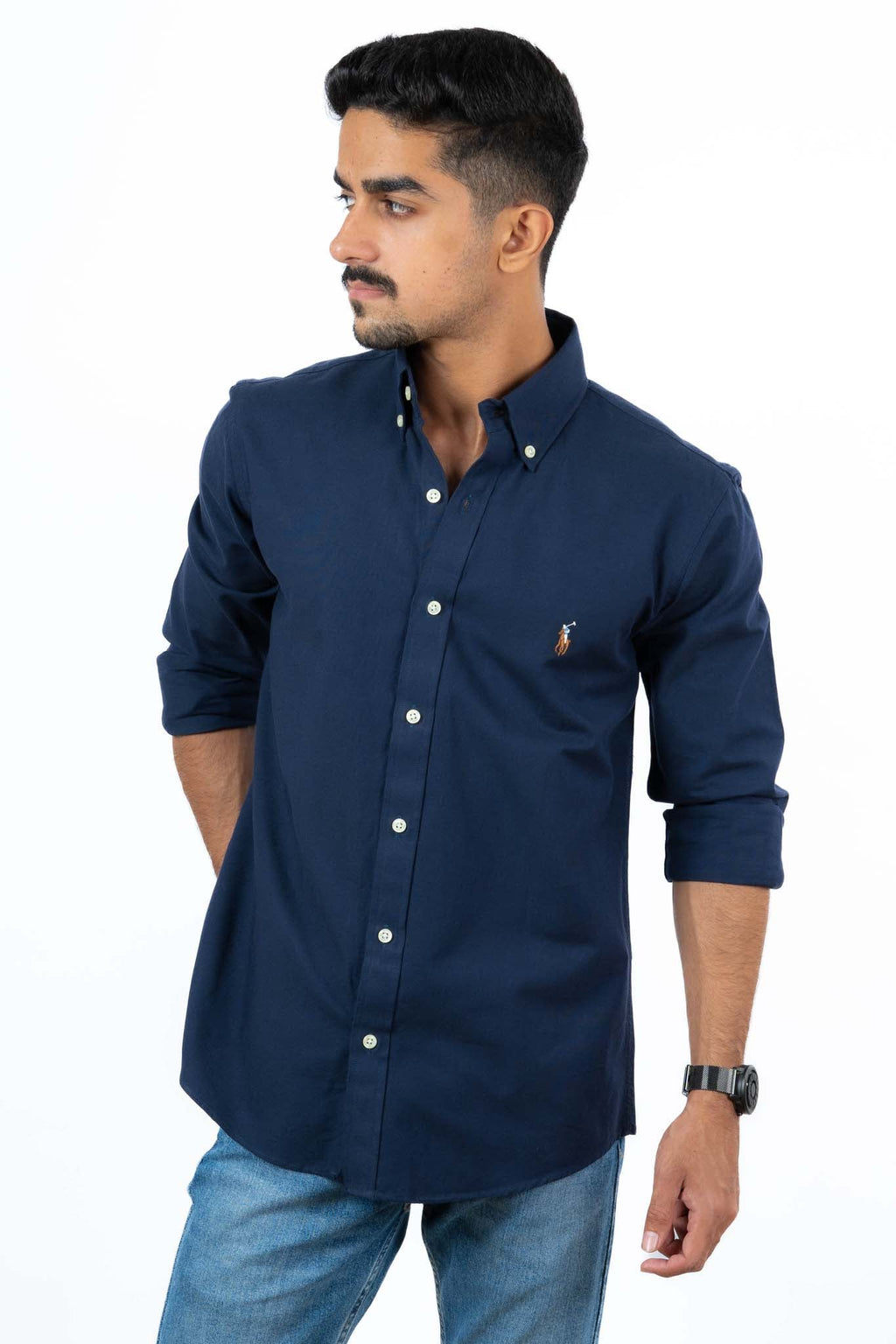 POLO RALPH LAUREN CASUAL REGULAR FIT OXFORD SHIRT | NAVY BLUE