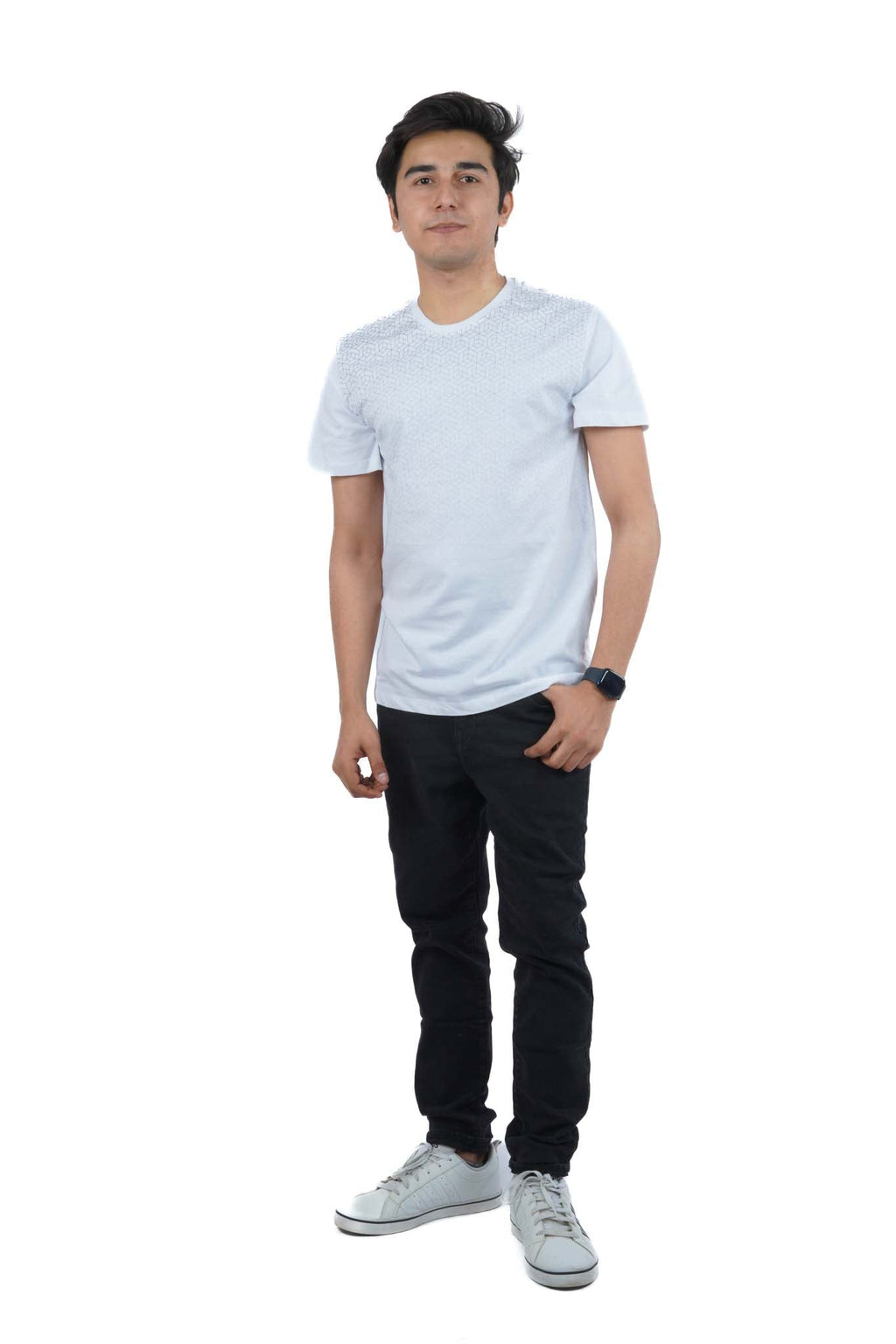 EVERLAST MENS ARGYLE/DIAMOND COTTON T-SHIRT | WHITE