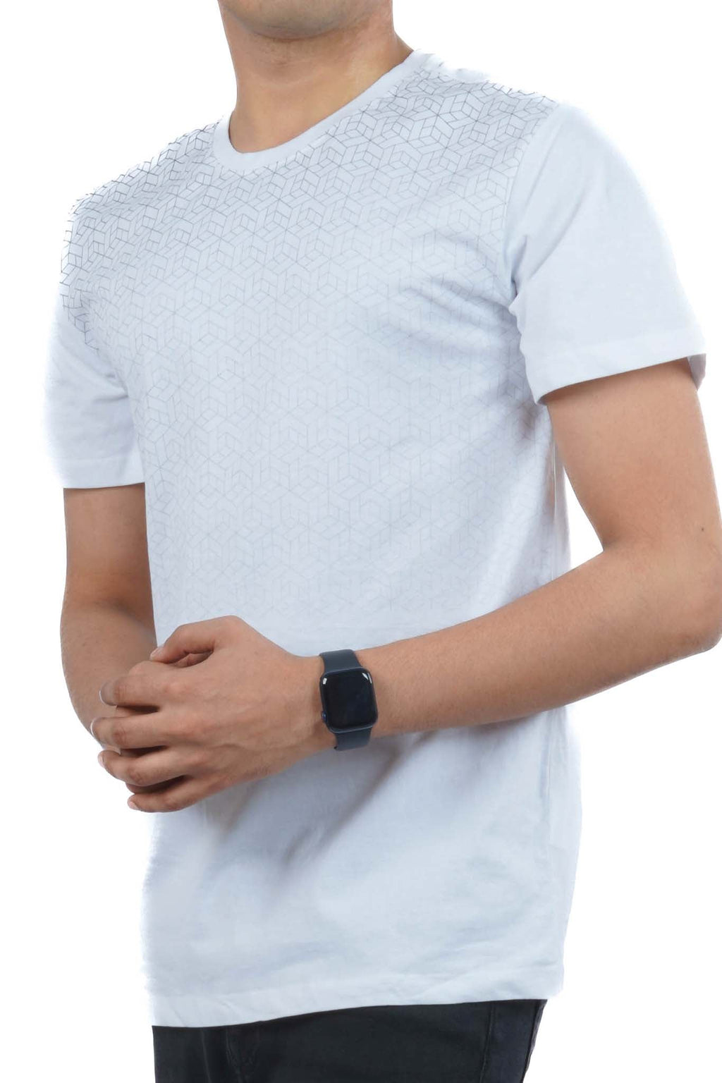 EVERLAST MENS ARGYLE/DIAMOND COTTON T-SHIRT | WHITE