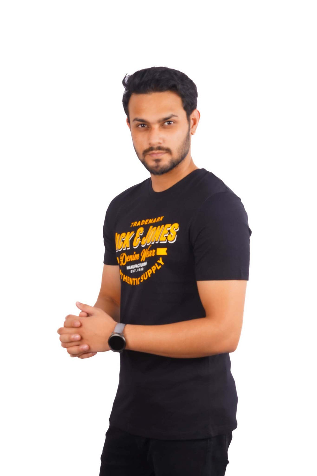 JACK & JONES HOMME LOGO NOIR  T-SHIRT | BLACK