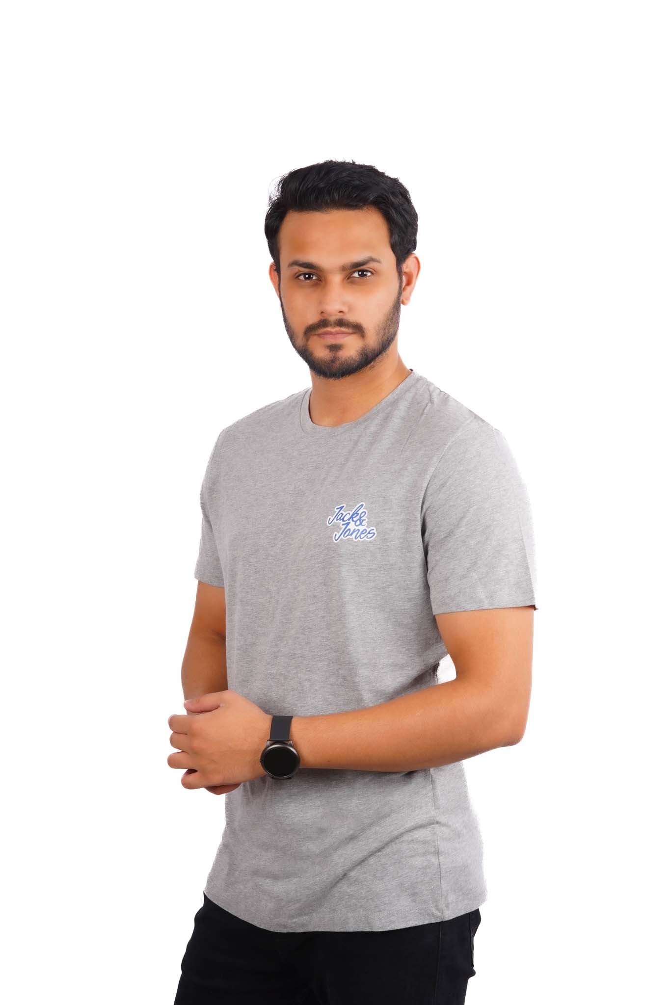 JACK & JONES. MEN T-SHIRT SHARK | GREY