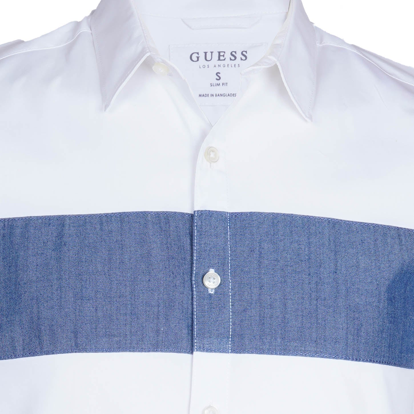 GUESS LOS ANGELES PREMIUM HALF SLEEVE SLIM FIT SHIRT | WHITE
