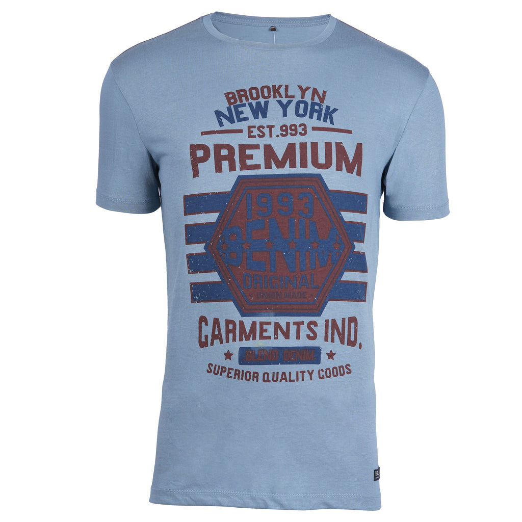 BLEND CREW NECK-MANS-TEE SHIRT | PALE BLUE