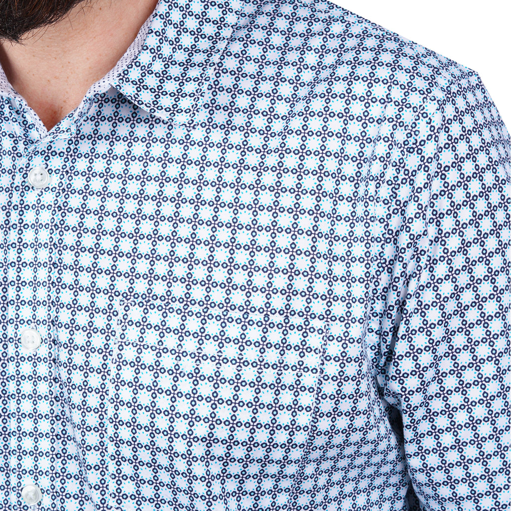 GUESS-LOS ANGELES-PRINTED-SLIM FIT-CASUAL SHIRT | WHITE