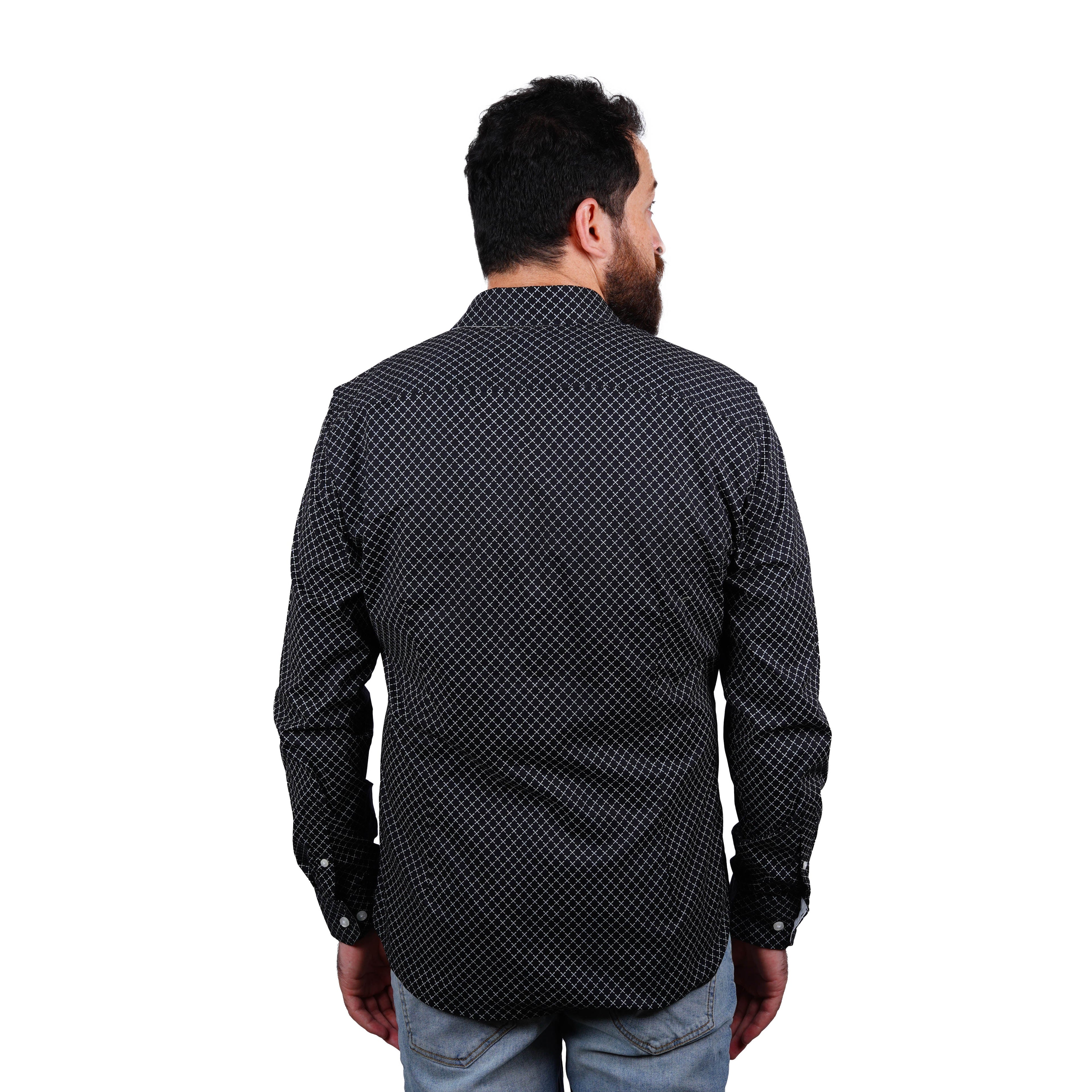 GUESS-LOS ANGELES-PRINTED-SLIM FIT-CASUAL SHIRT | BLACK