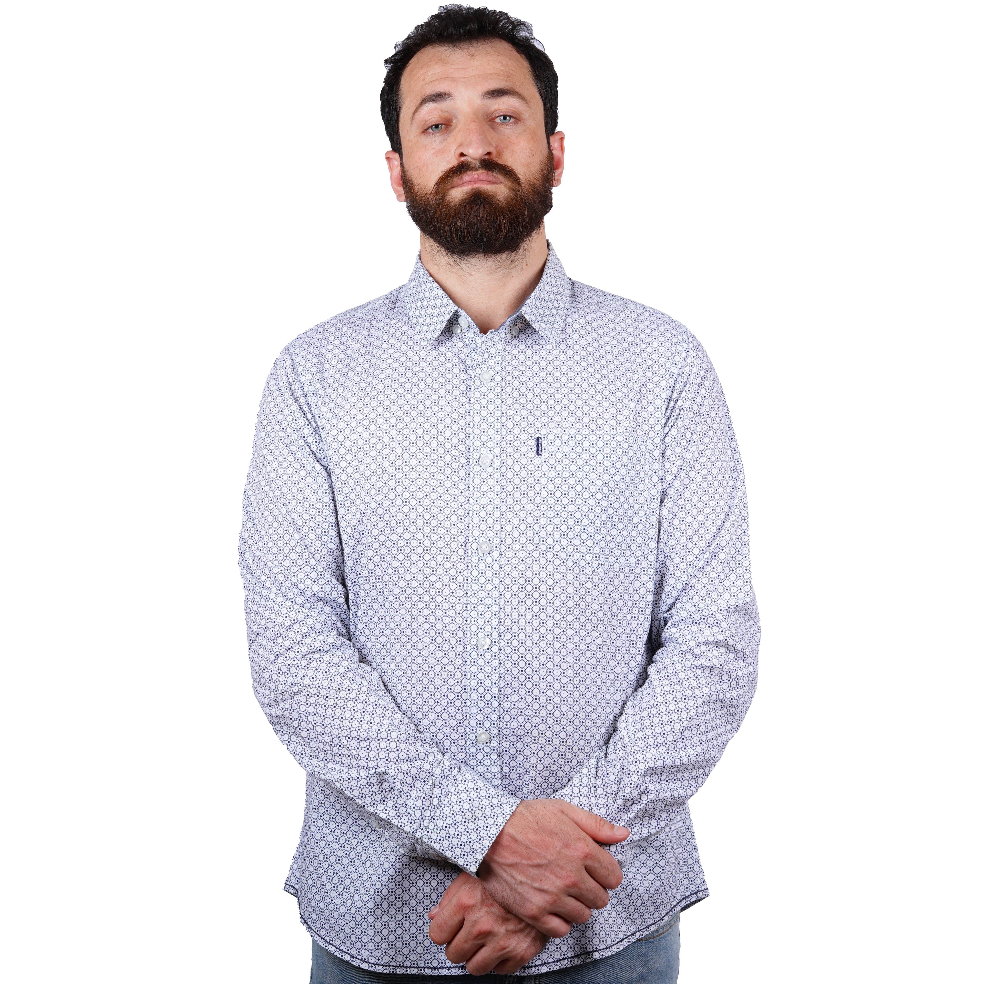 DIVERSE-MENS-OXFORD COLLECTION-CASUAL SLIM FIT-SHIRT | WHITE