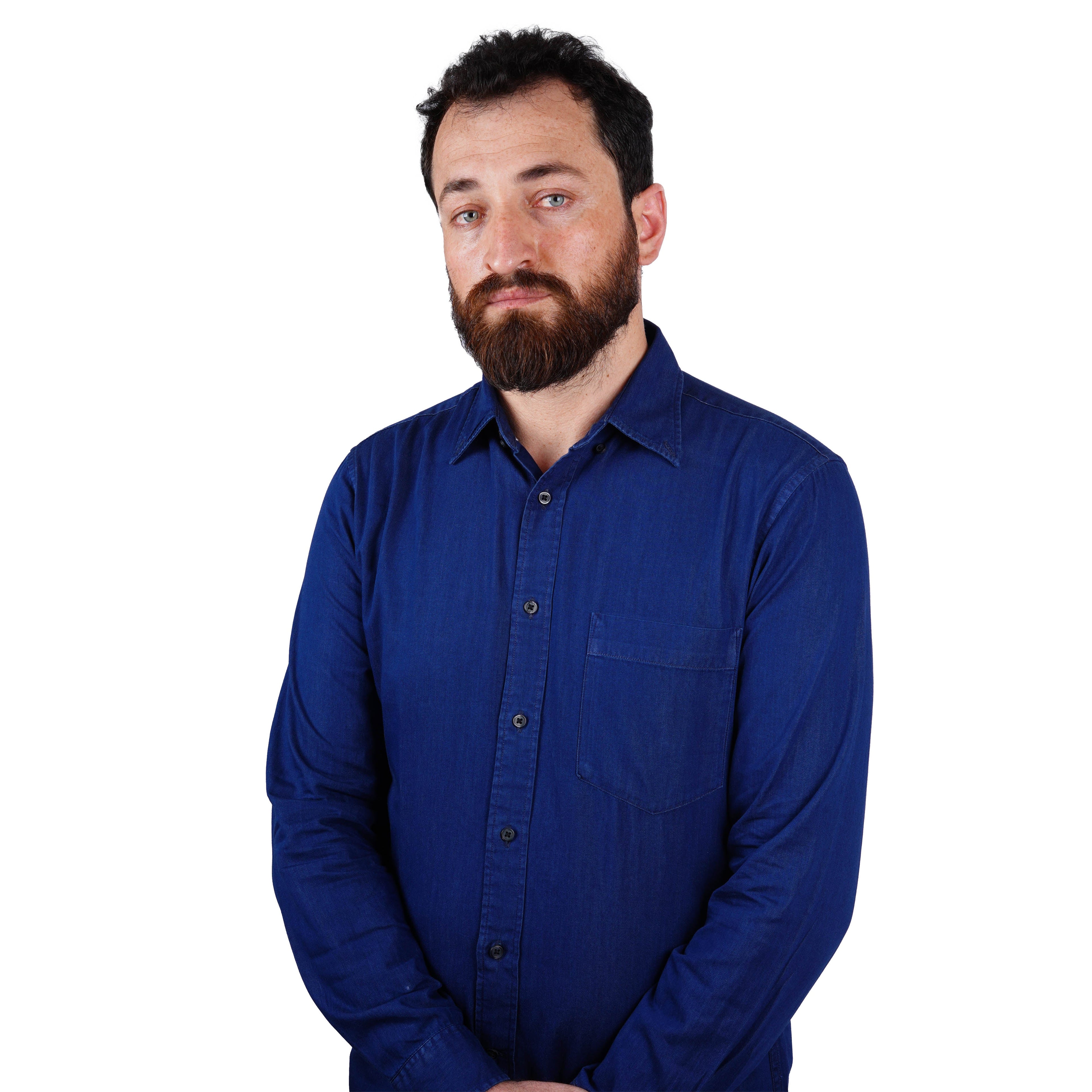 UNIQLO INDIGO DENIM PREMIUM FULL SLEEVE CASUAL SHIRT | DENIM BLUE