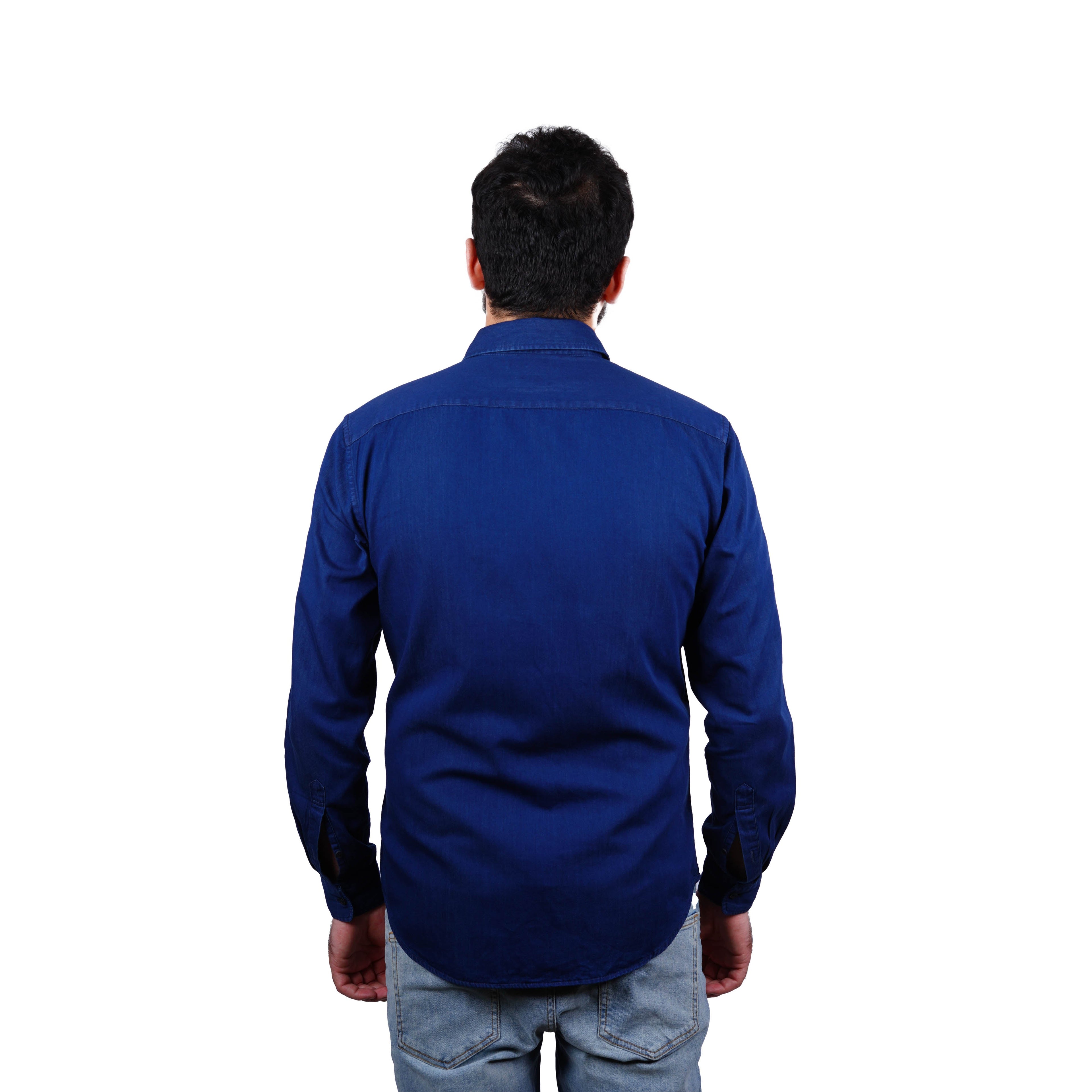 UNIQLO INDIGO DENIM PREMIUM FULL SLEEVE CASUAL SHIRT | DENIM BLUE
