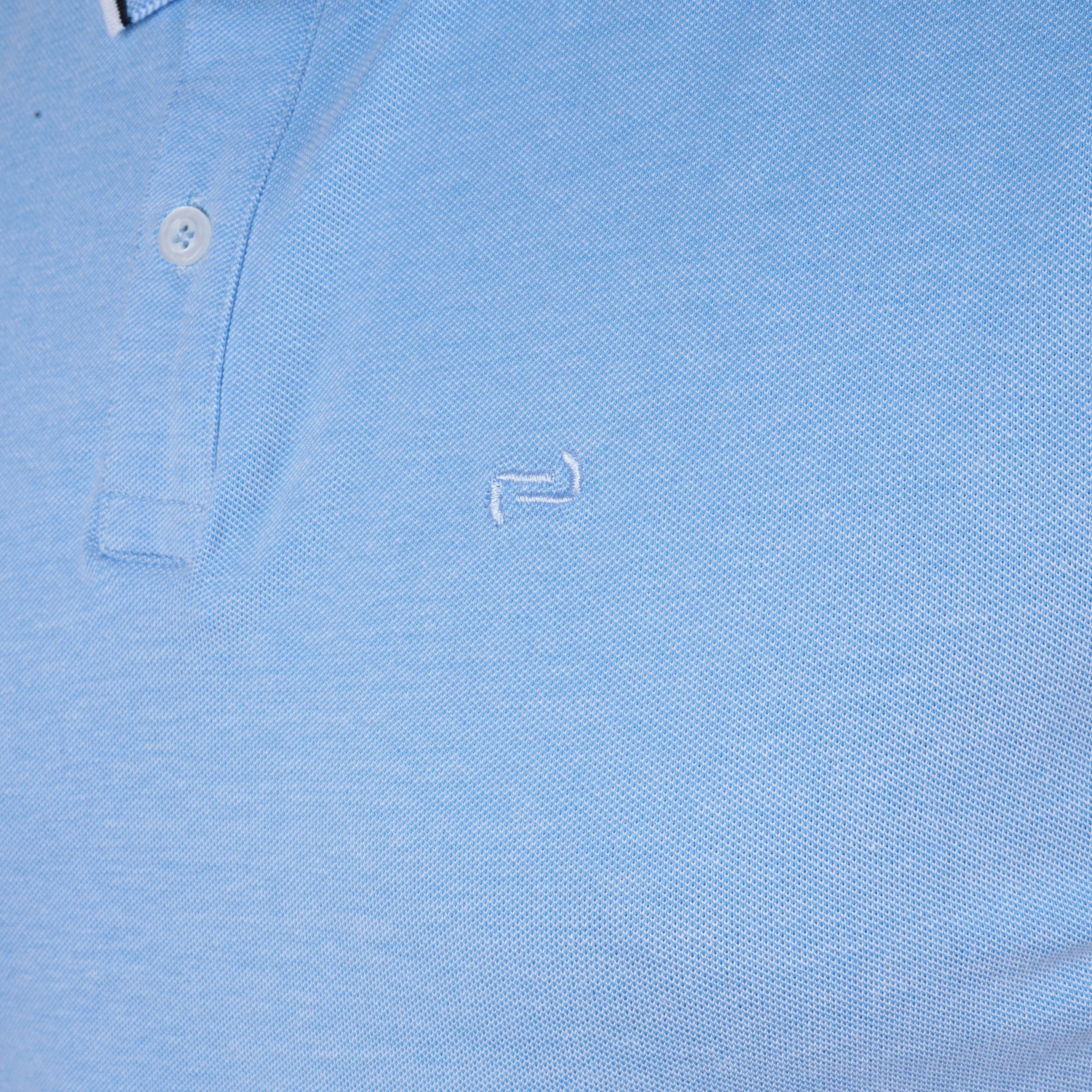 JULES PREMIUM-FLEXIBLE-RIBBED-SHORT SLEEVE-POLO SHIRT | SLUB SKY BLUE