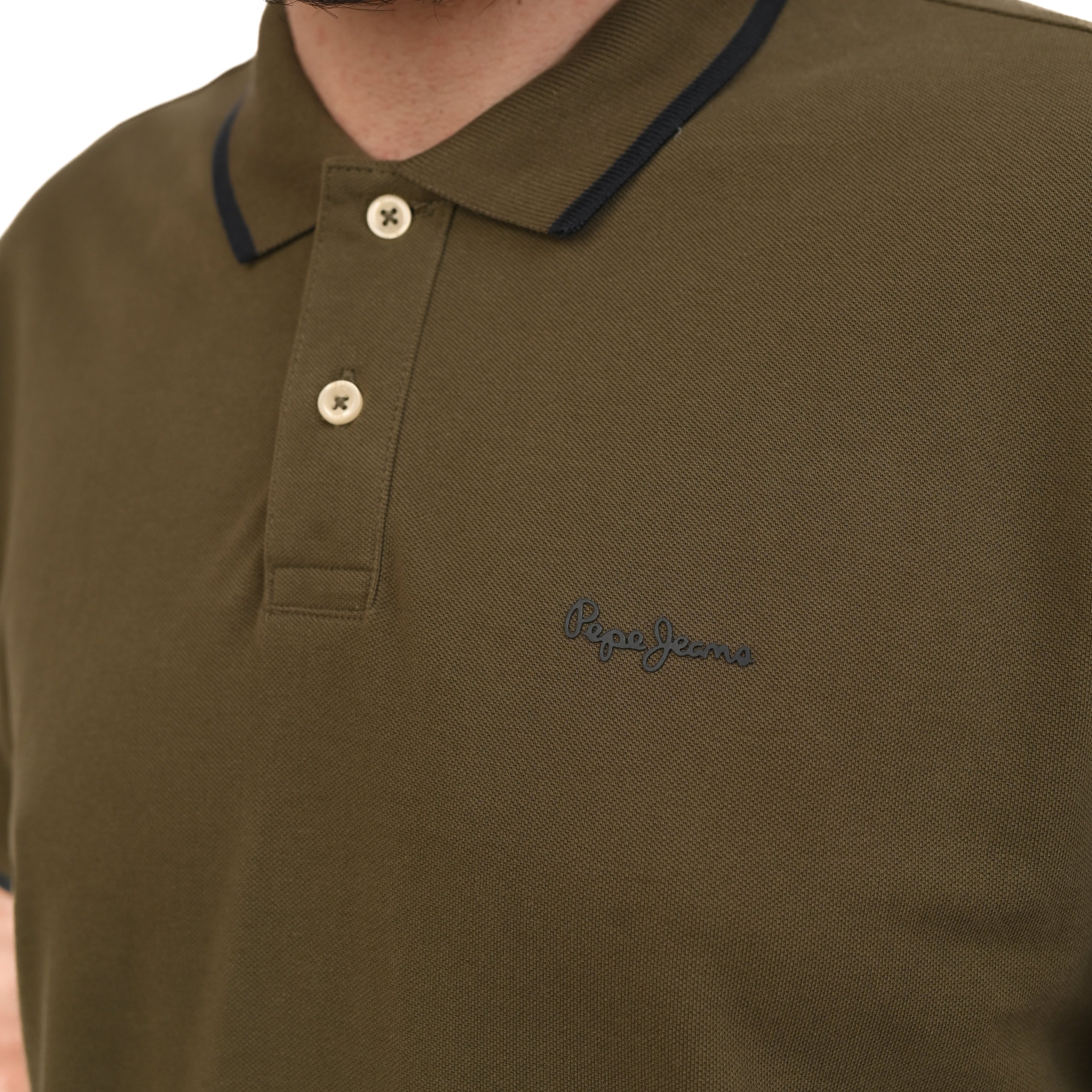 PEPE JEANS LONDON JET COTTON POLO SLIM FIT | DARK GREEN – MEN'S PREMIUM POLO SHIRT