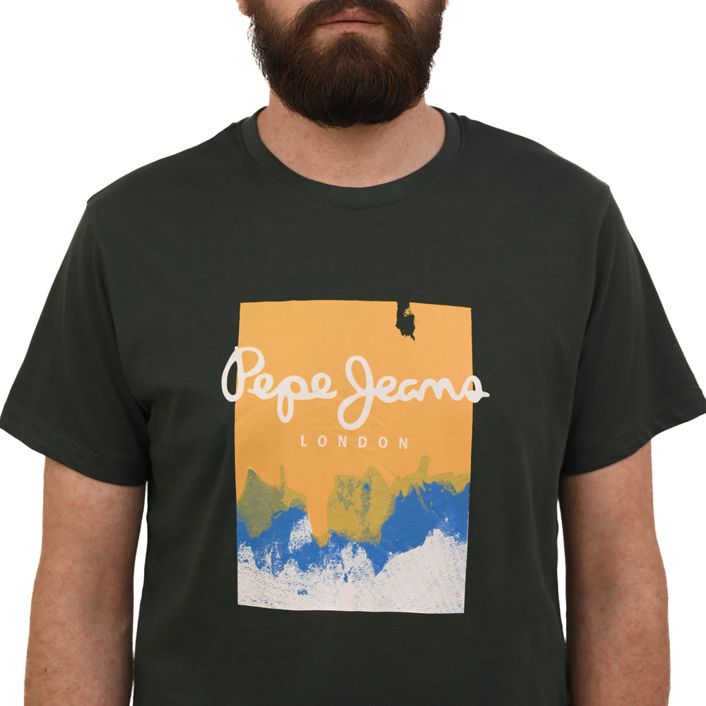 PEPE JEANS LONDON-OLDWIVE REFULAR FIT-T-SHIRT | GREEN
