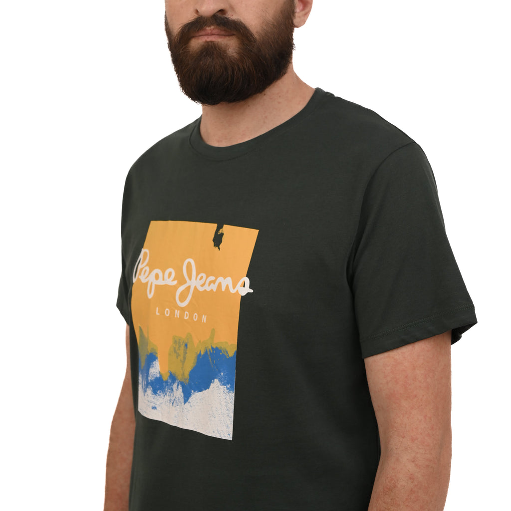 PEPE JEANS LONDON-OLDWIVE REFULAR FIT-T-SHIRT | GREEN