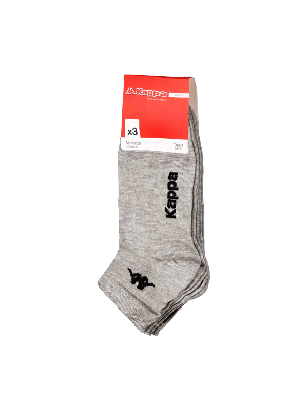 KAPPA- 3 PAIRS OF HALF SOCKS MAN-WOMAN-UNISEX | L GREY
