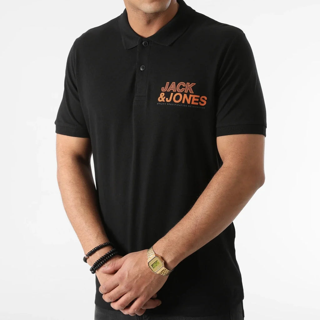Jack & Jones Floki Black Polo Shirt – Stylish & Comfortable