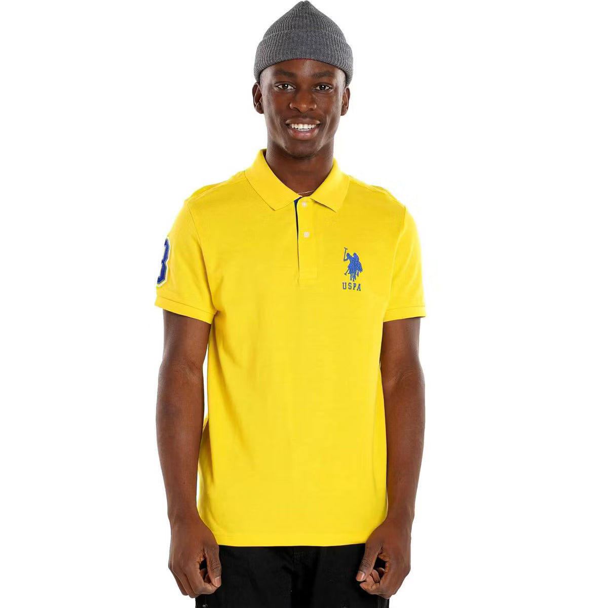 U.S POLO ASSN. PIQUE PRINTED GRAPHIC POLO-MENS | YELLOW