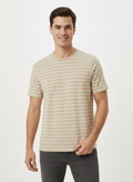 JACK & JONES MEN’S STRIPED T-SHIRT | BEIGE