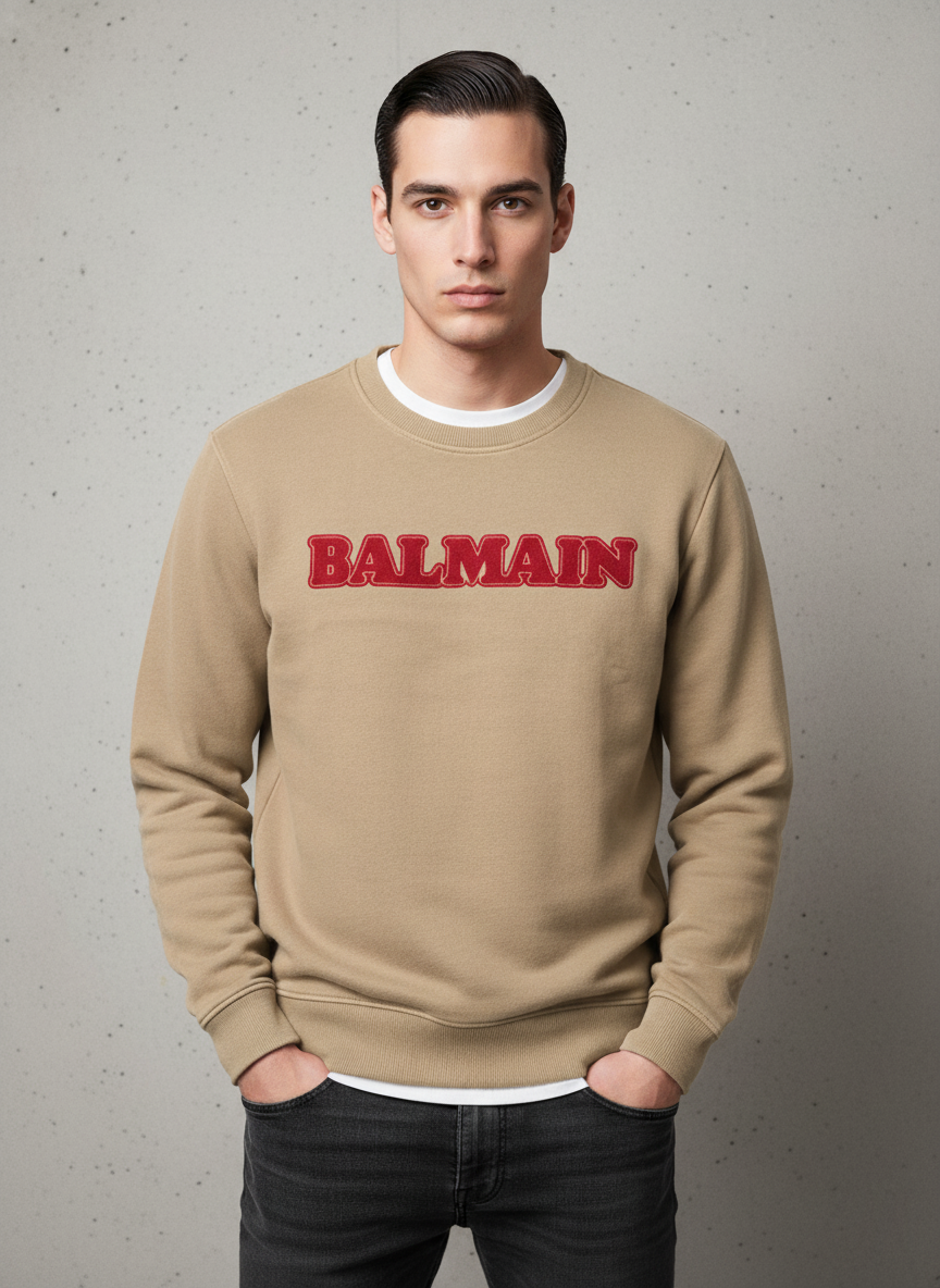 BALMAIN PARIS BOLD LOGO SWEATSHIRT | BEIGE