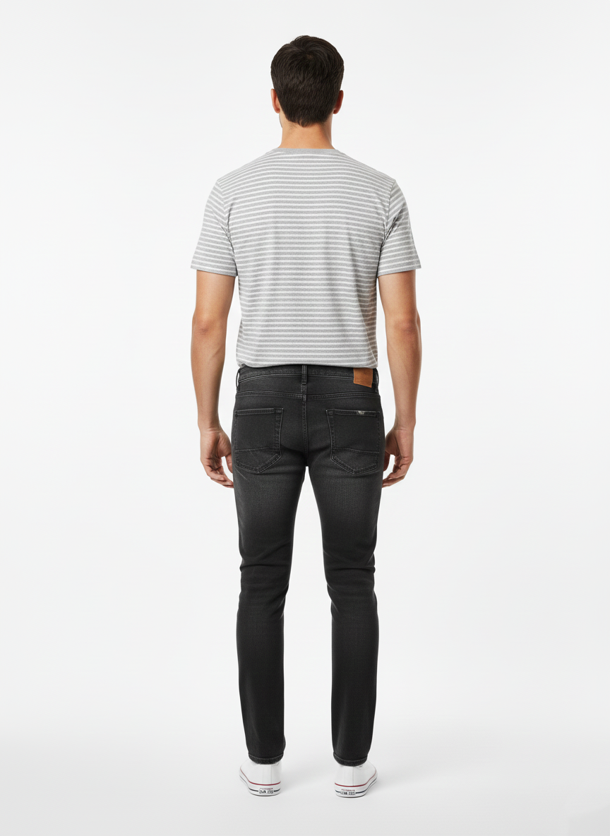 JACK & JONES MEN’S STRIPED ROUND NECK T-SHIRT | GREY