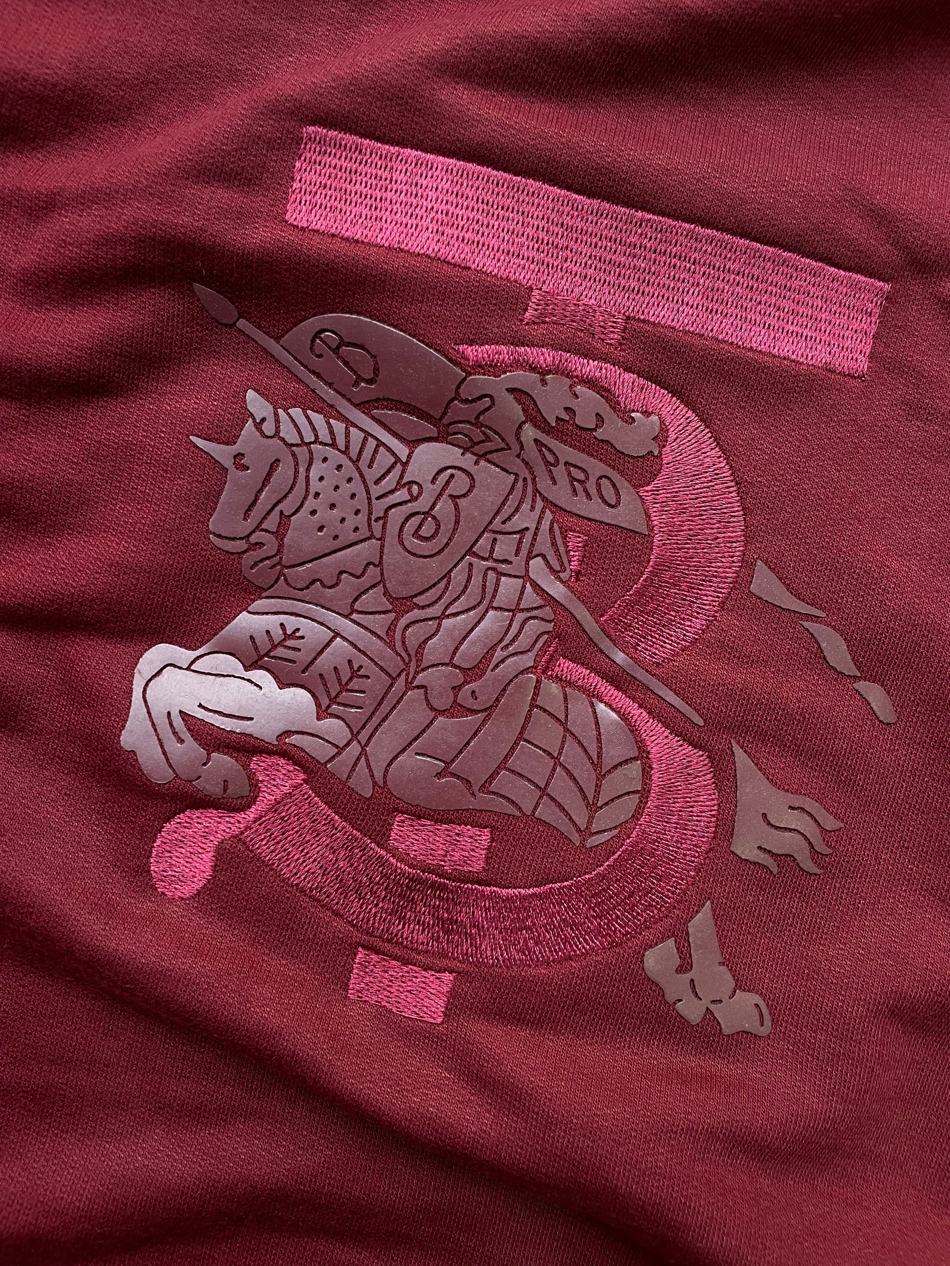 BURBERRY EMBROIDERY LOGO HOODIE WITH SILICONE PATCH | DRAK REDDISH BROWN