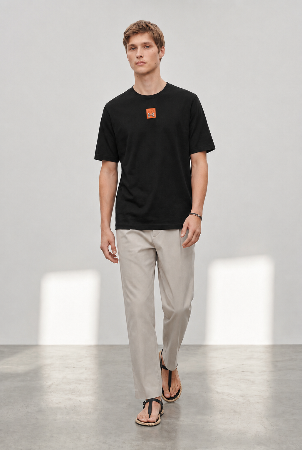 HERMES PARIS T-SHIRT LUXURY MERCERIZED COTTON | BLACK