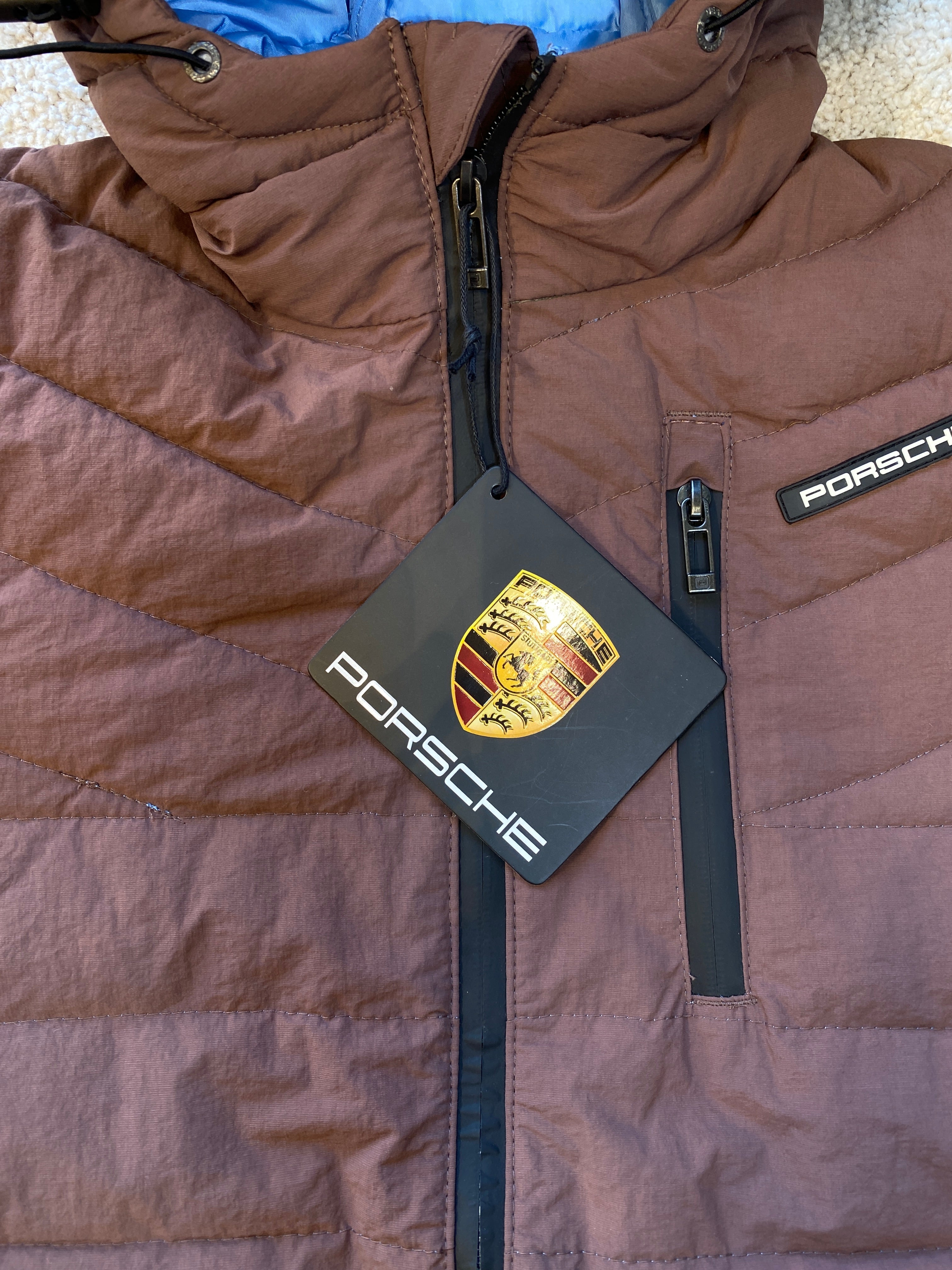 PORSCHE PREMIUM PUFFER JACKET FOR MEN | BROWN