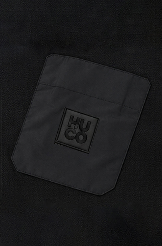 HUGO BOSS PREMIUM POLO SHIRT - BLACK LOGO PATCH | BLACK