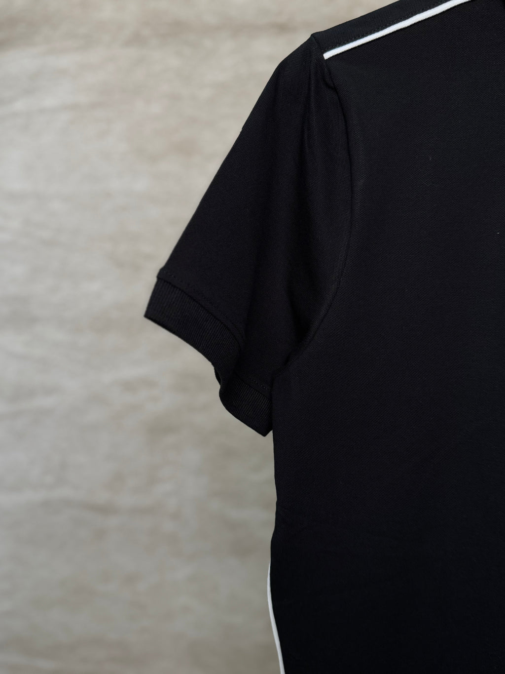 PRADA PIQUE MEN'S POLO EMBROIDERY LOGO | BLACK