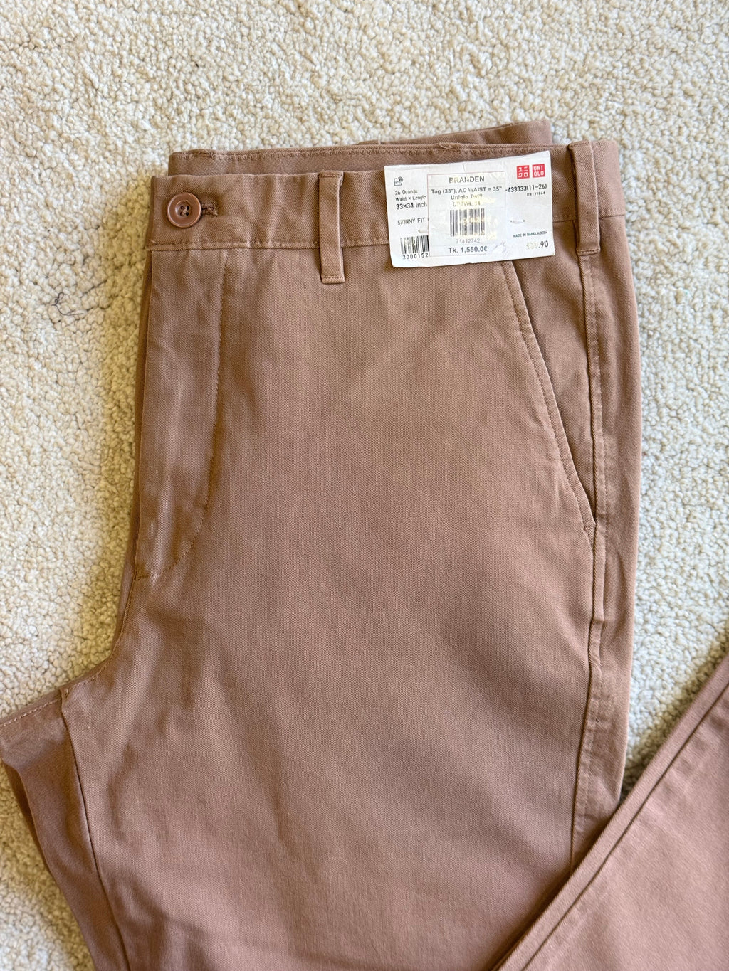 UNIQLO JEANS ULTRA STRETCH JEANS | 36 ORANGE