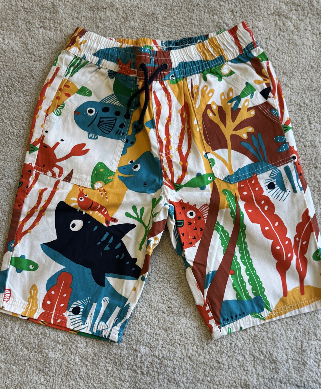 DU PAREIL AU MEME PRINTED KIDS SHORT | WHITE