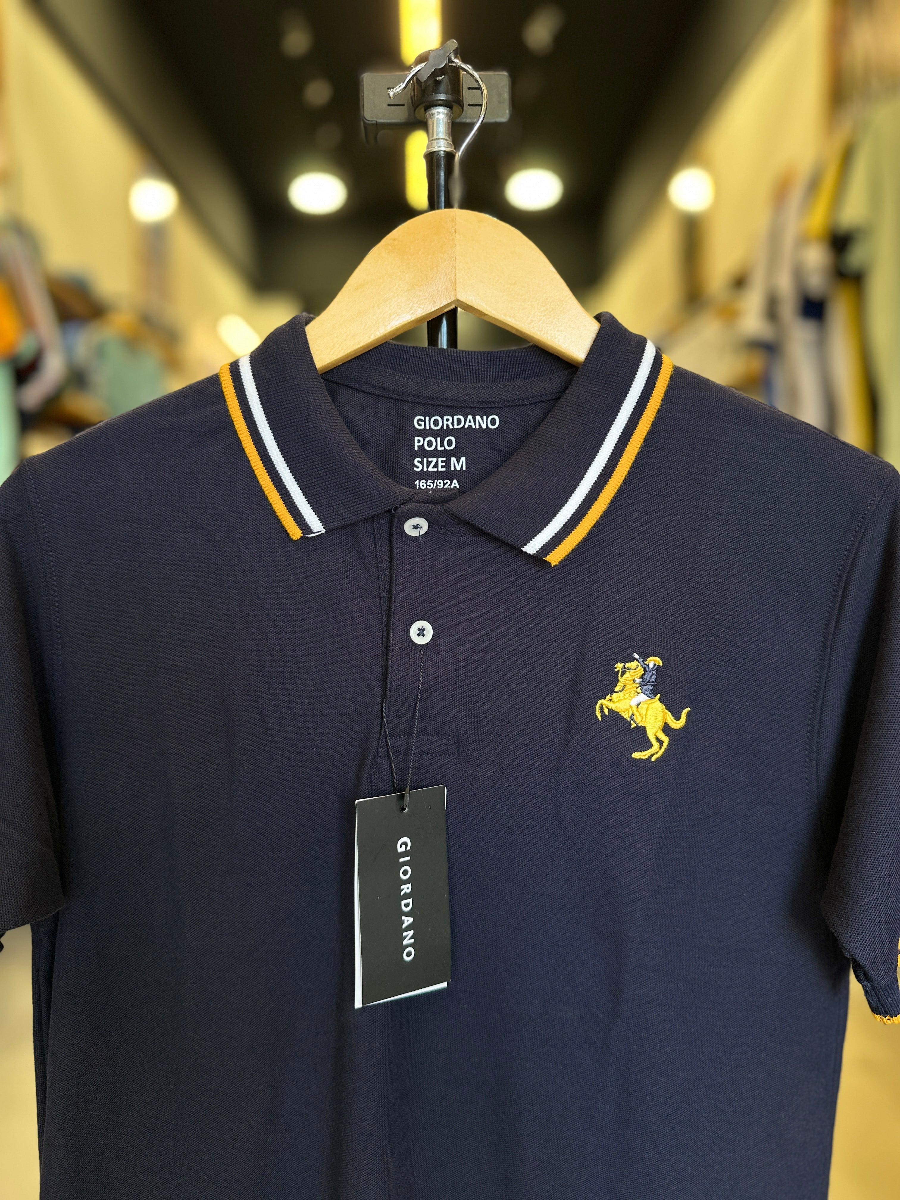 GIORDANO EMBROIDERY SHIRT 3D LION POLO MEN | NAVY