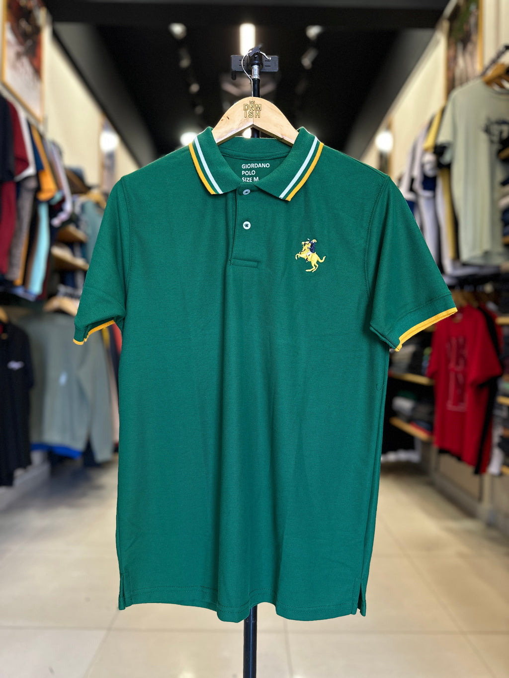 GIORDANO EMBROIDERY SHIRT 3D LION POLO MEN | GREEN