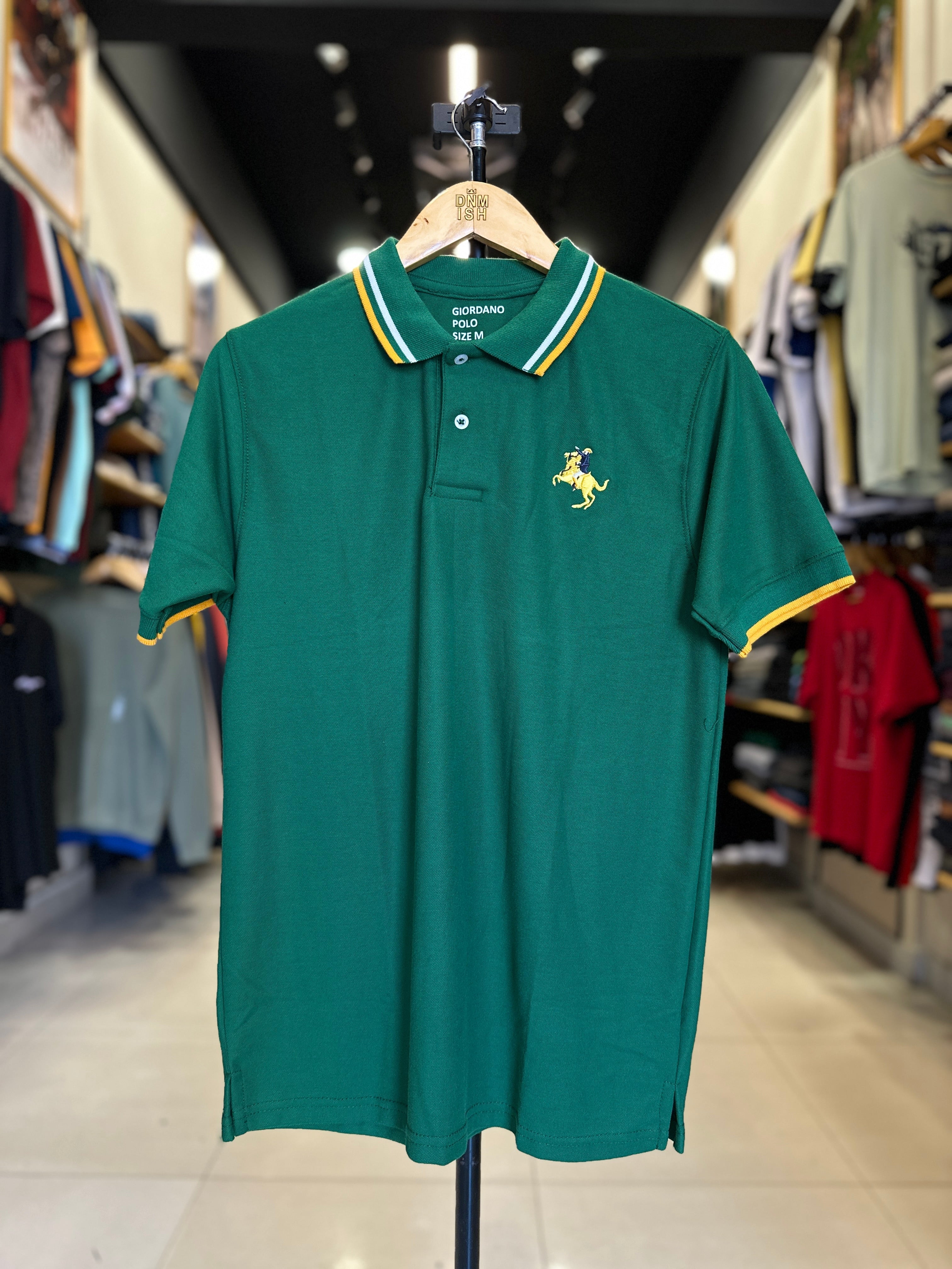 GIORDANO EMBROIDERY SHIRT 3D LION POLO MEN | GREEN