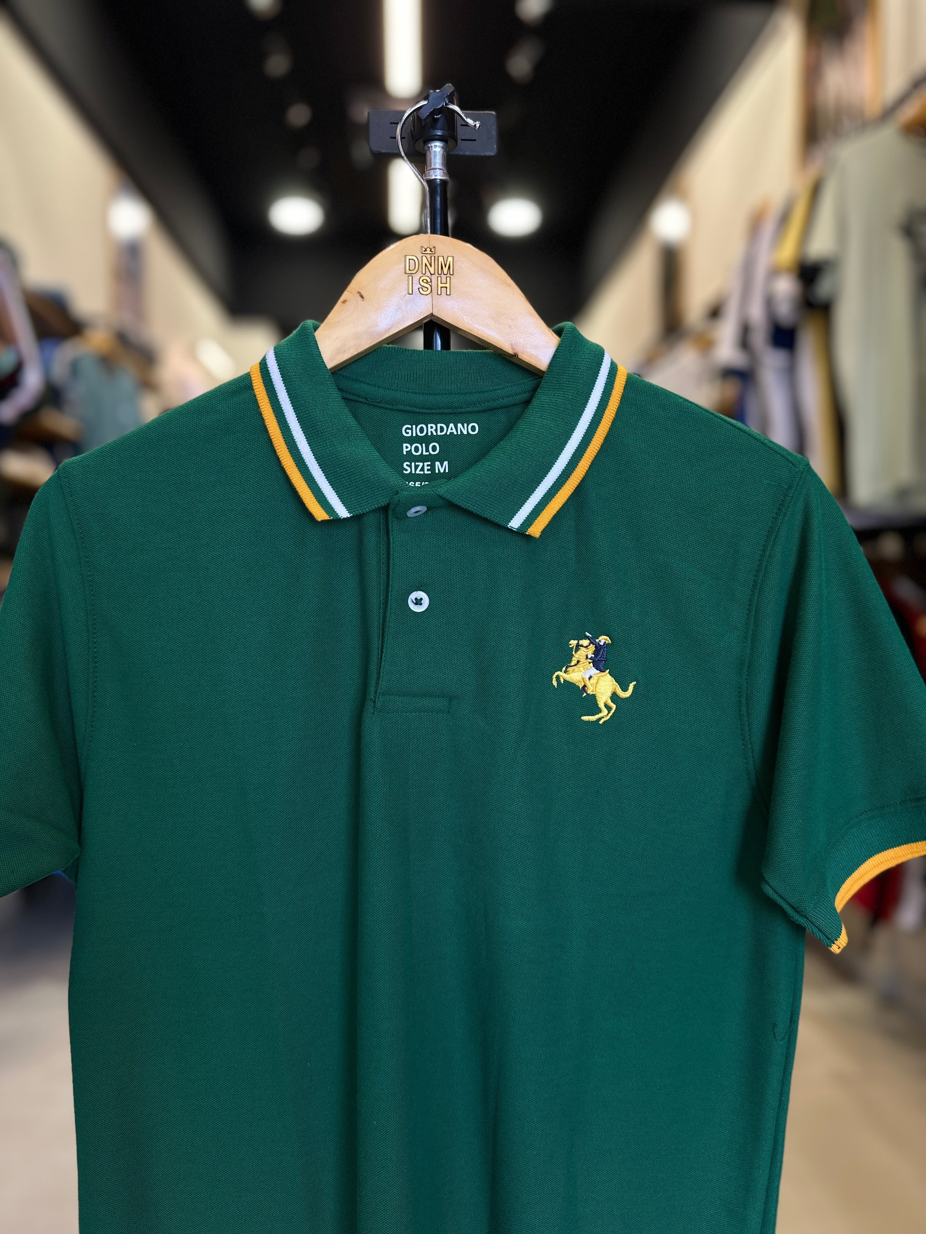 GIORDANO EMBROIDERY SHIRT 3D LION POLO MEN | GREEN