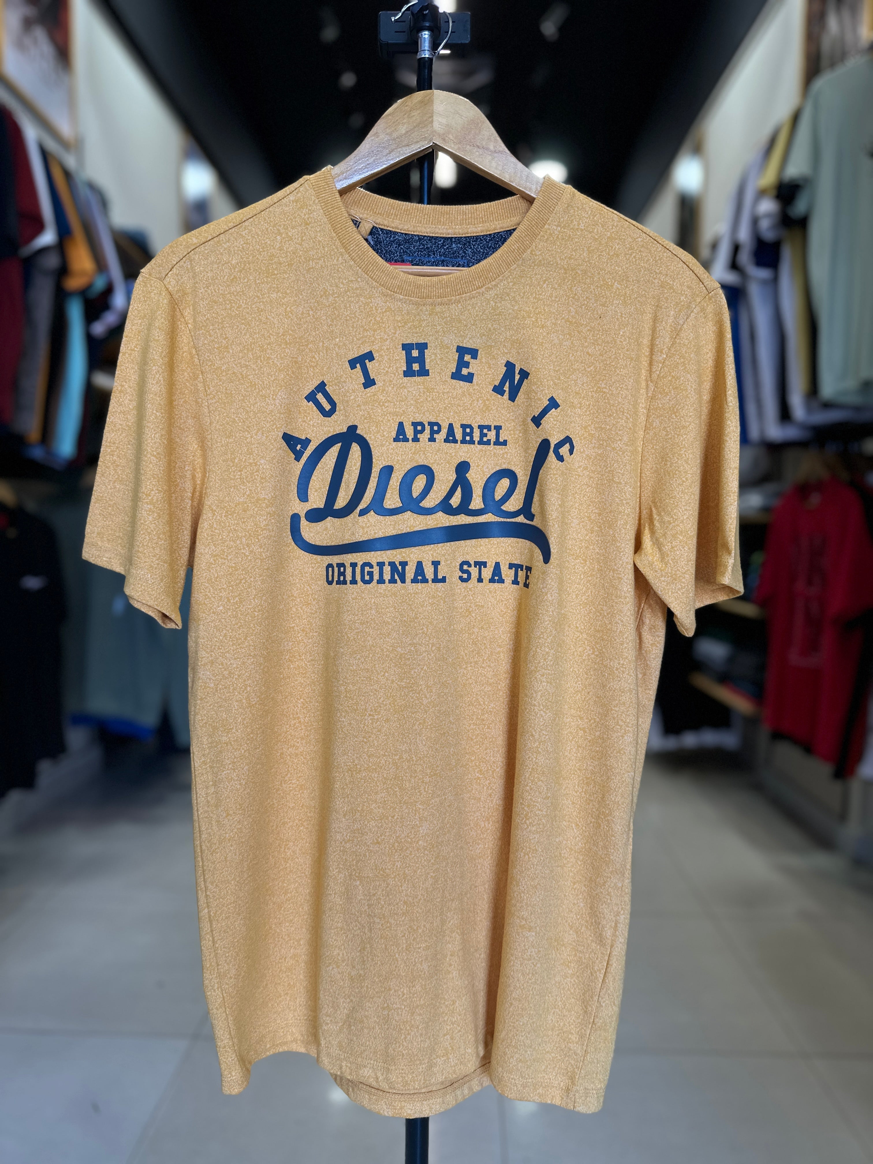 DIESEL AUTHENTIC ORIGINAL STATE GRAPHIC T-SHIRT| MUSTARD YELLOW