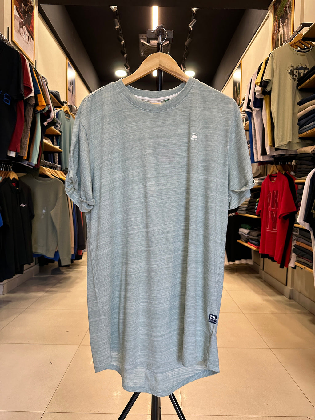 G-STAR RAW  MEN'S CREW NECK  T-SHIRT – SOFT COTTON | MINT GREEN