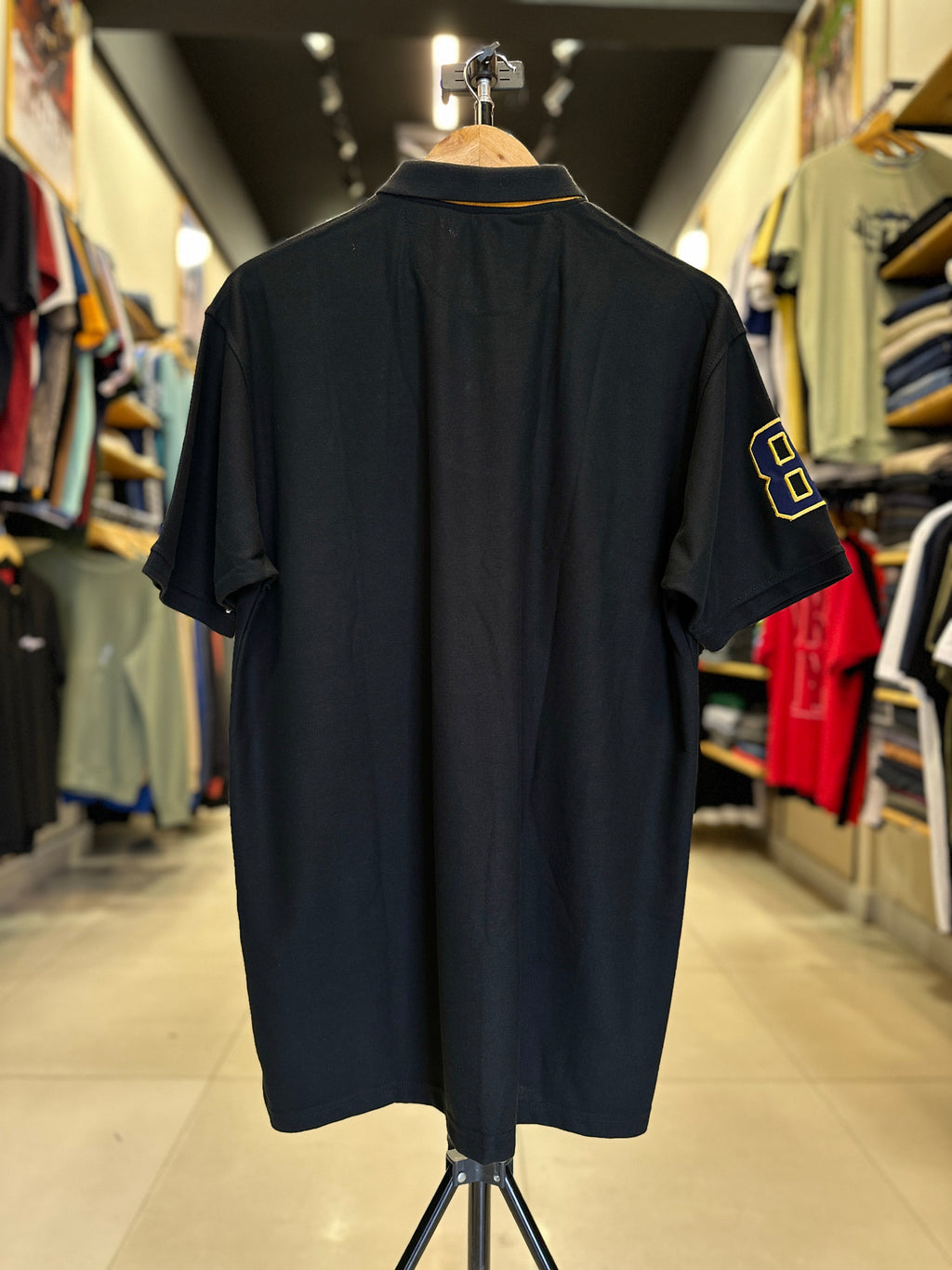 GIORDANO EMBROIDERY SHIRT 3D LION POLO MEN | BLACK