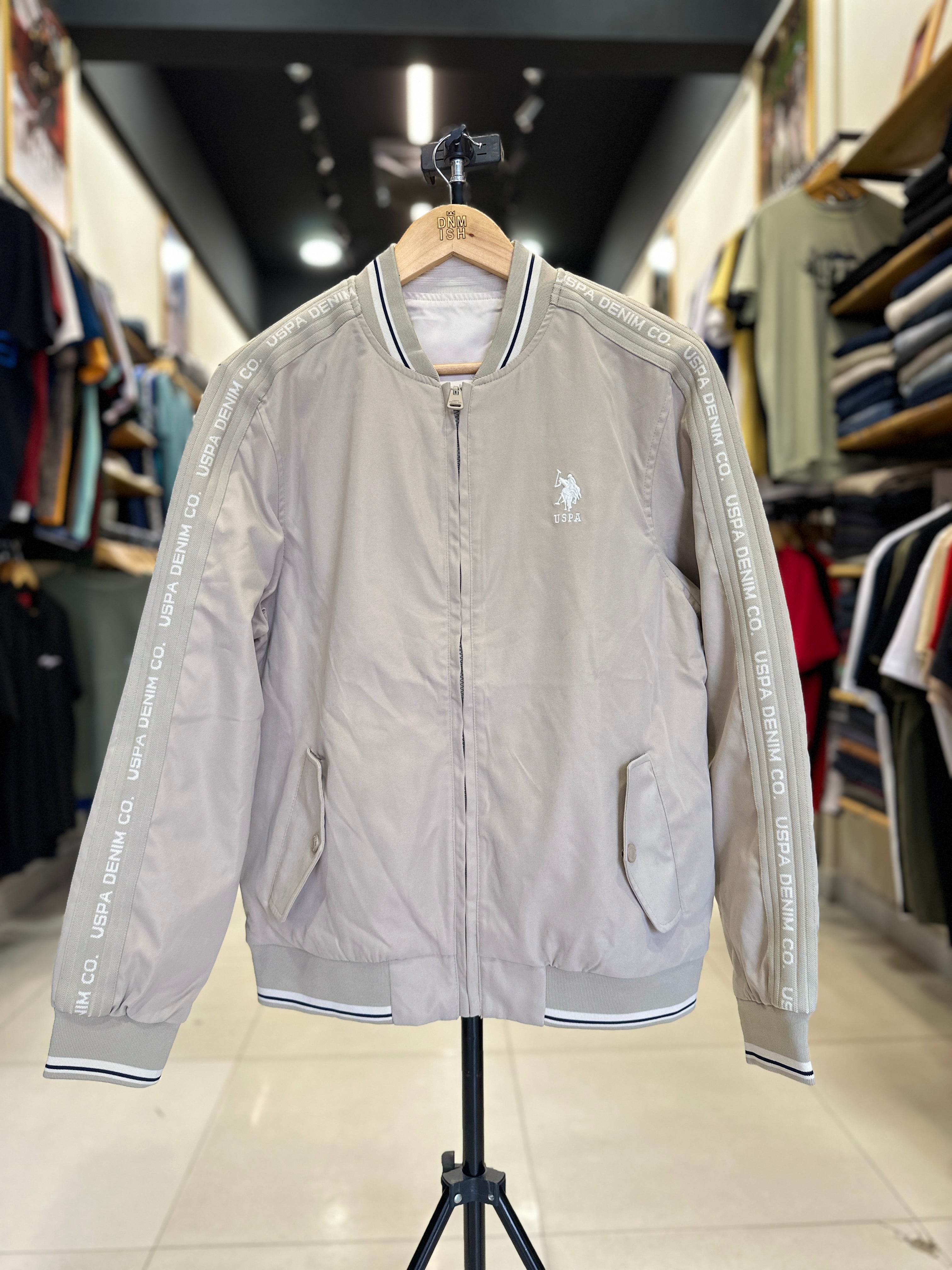 US POLO ASSN. PREMIUM WATER-RESISTANT REVERSIBLE JACKET IMPORTED | BEIGE