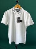 HUGO BOSS METALLIC PATCH LOGO AND SIGNATURE PRINT | WHITE