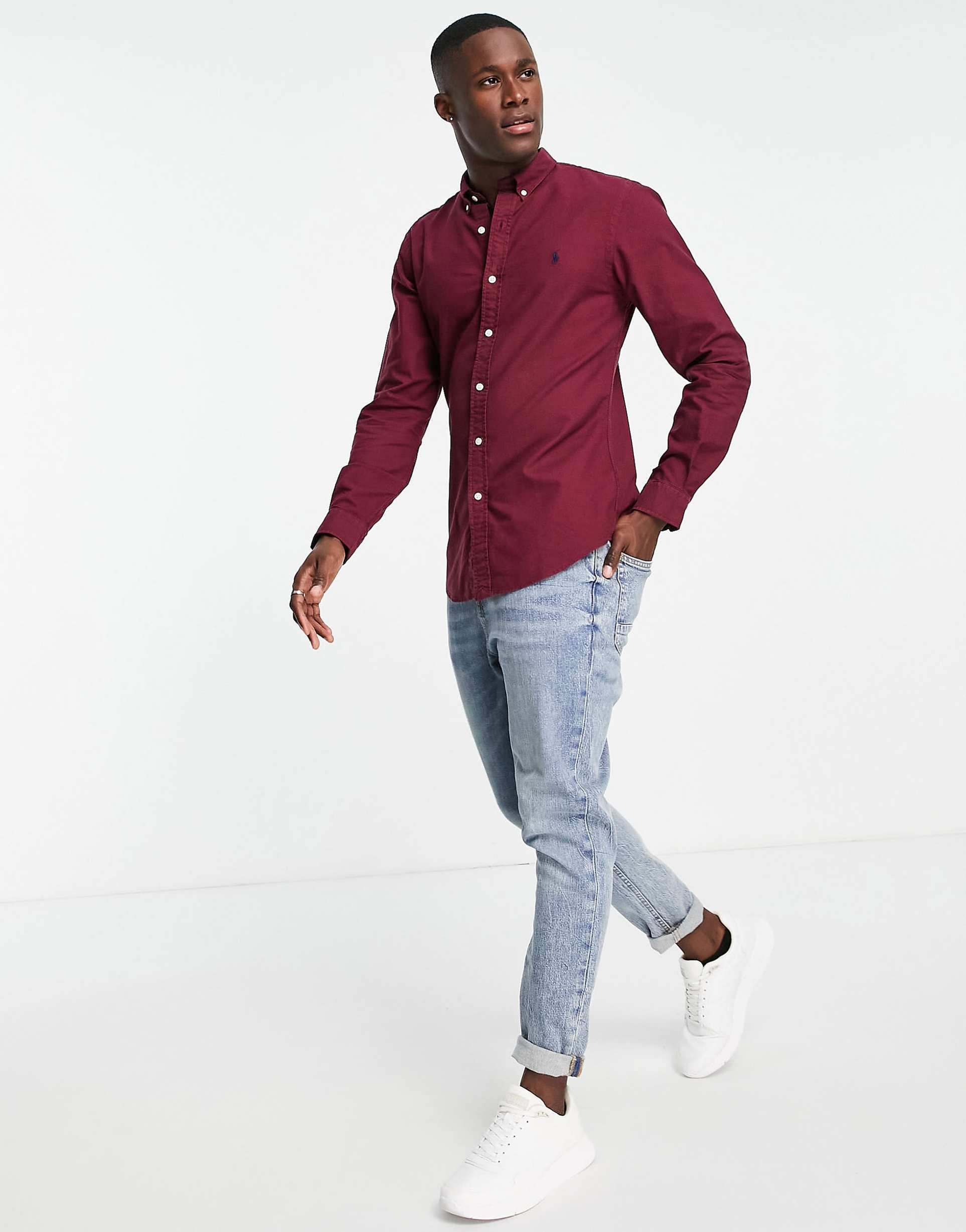 POLO RALPH LAUREN CLASSIC FIT OXFORD SHIRT | MAROON